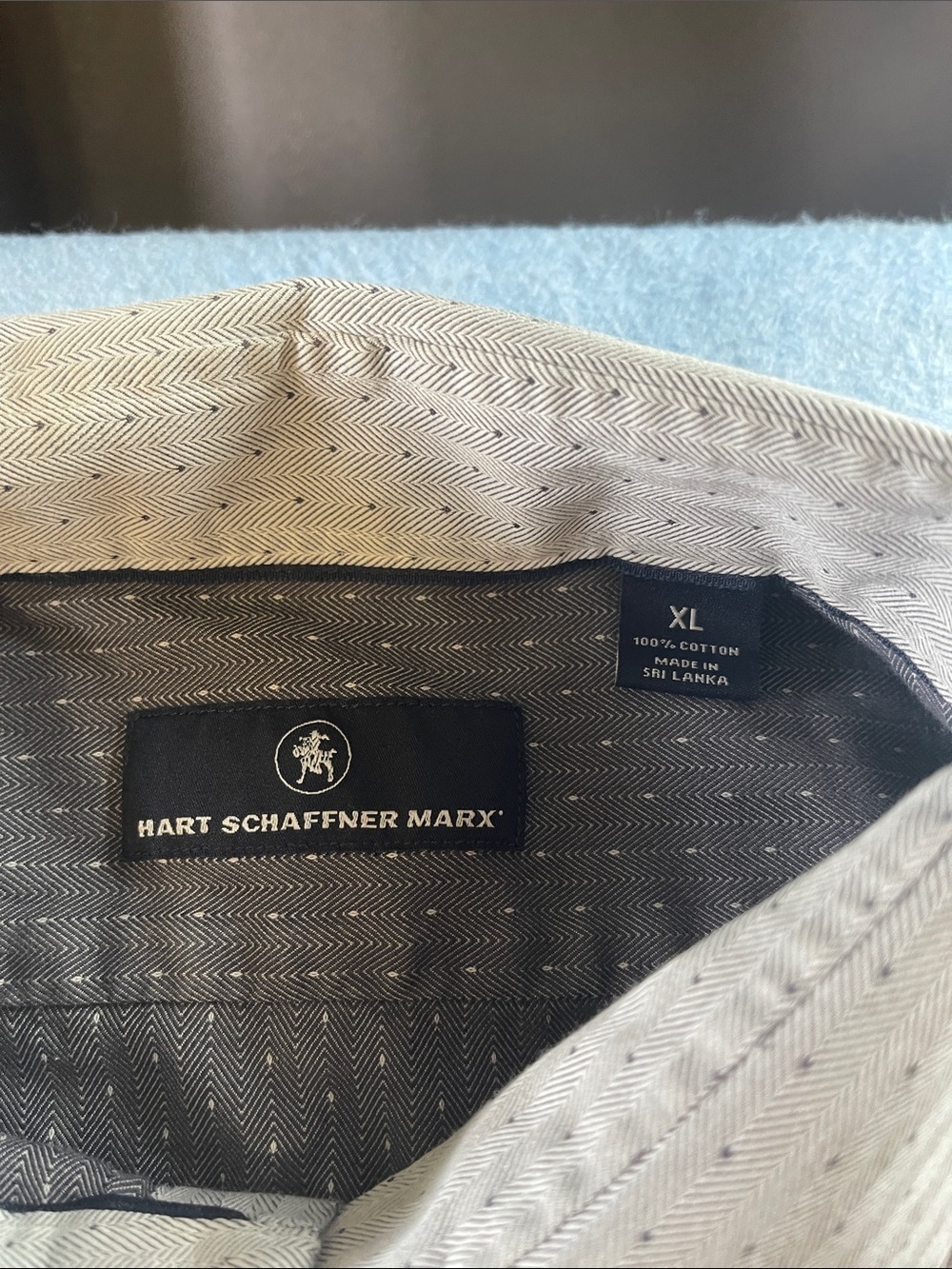 Hart Schaffner Marx Men's Beige Dot-Pattern Button-Down Shirt - Picture 2 of 6
